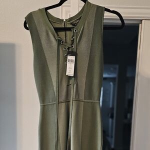 Bcbgmaxazria Dresses | Bcbg Safari 2 Tone Earth Green Dress Size Small